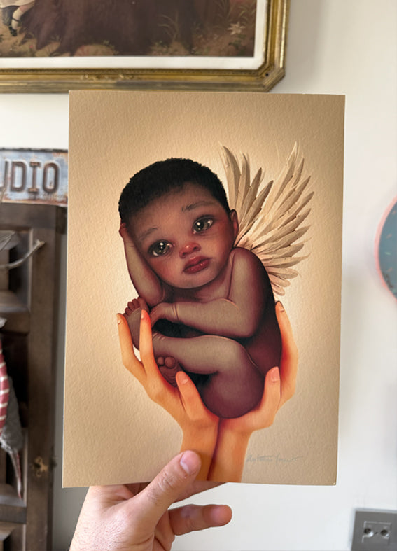 print Angelito negro A4